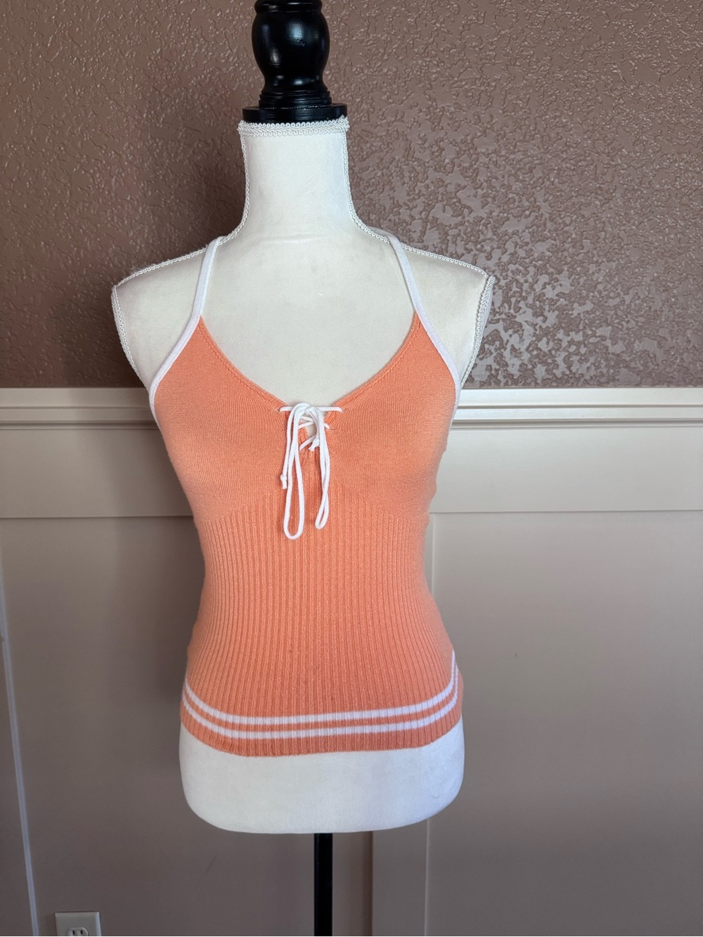 2000s Orange halter top  Hollister